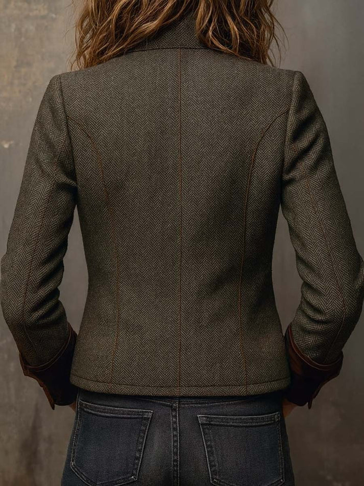 Dolores | Blazer de Sarga con Ribetes en Contraste