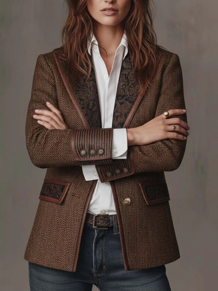 Consuelo | Blazer con Paneles de Espiga