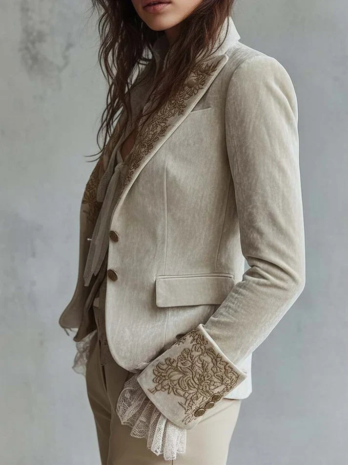Mercedes | Blazer Bordado Color Marfil