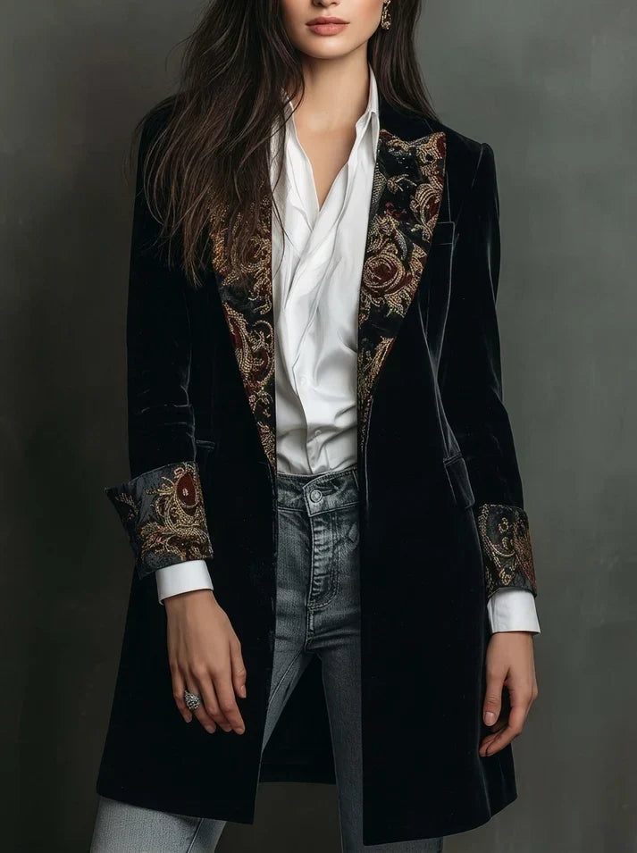 Marta | Blazer de Corte Entallado con Estampado Barroco