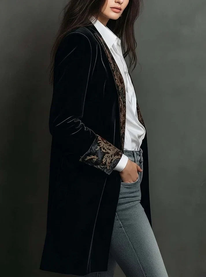 Marta | Blazer de Corte Entallado con Estampado Barroco