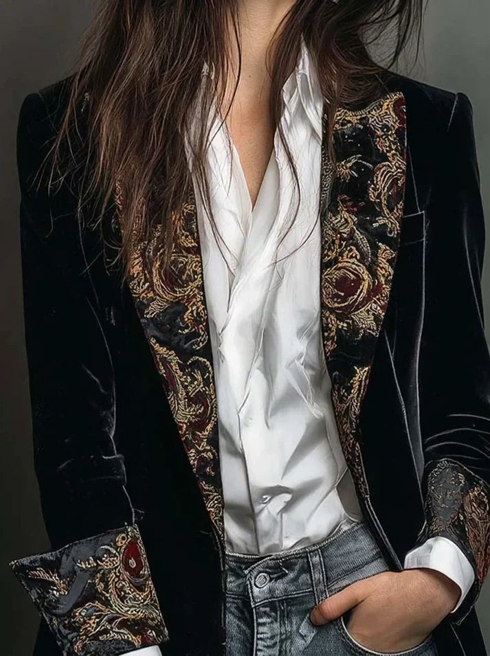 Marta | Blazer de Corte Entallado con Estampado Barroco