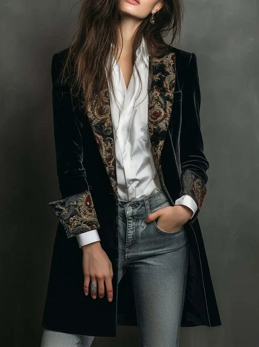 Marta | Blazer de Corte Entallado con Estampado Barroco