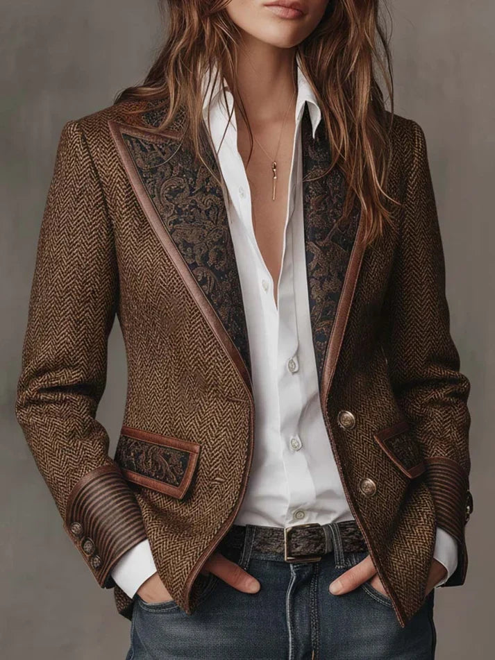 Consuelo | Blazer con Paneles de Espiga